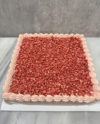 9 inch SQUARE Sheet Cake - KETO Strawberry Cake